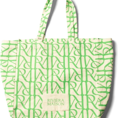 Torba typu tote z monogramem RM w kolorze zielonym Riviera Maison.jpg