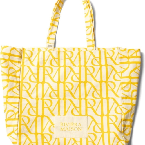Torba typu tote z monogramem RM w kolorze żółtym Riviera Maison.jpg