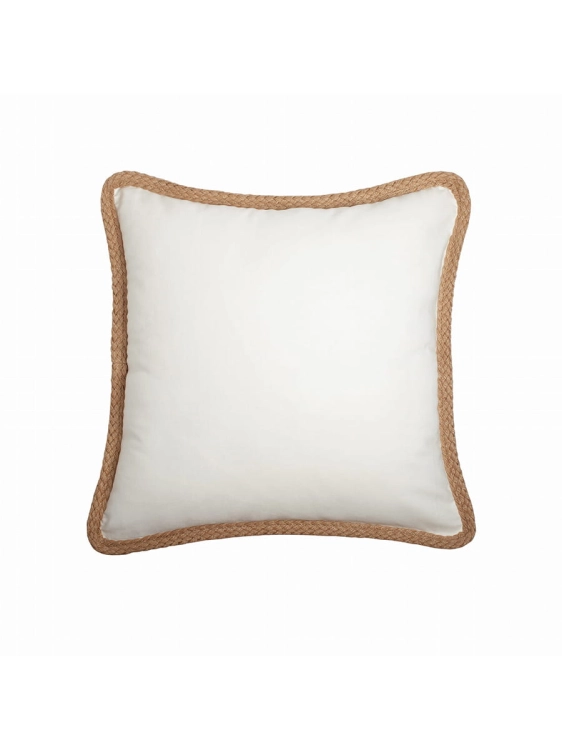Poduszka bawełniana biała z jutową lamówką, 50x50cm.jpg